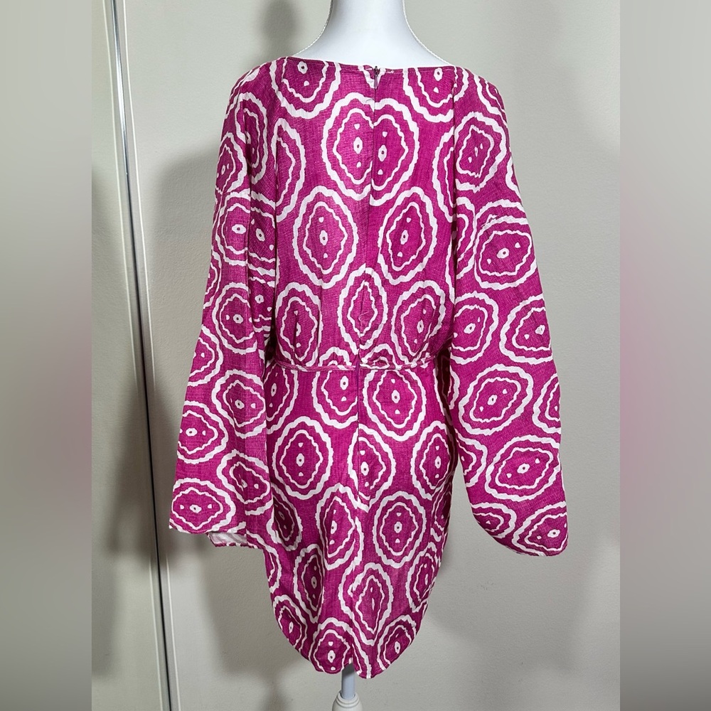 Zara Fuchsia & White Printed Mini Dress - Picture 3 of 13